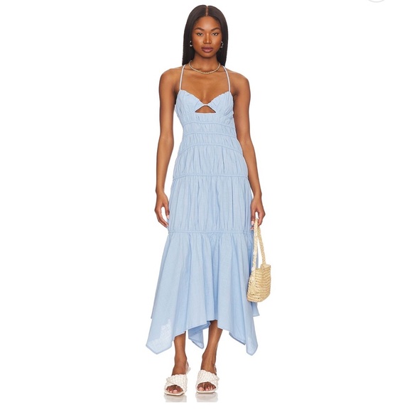 SNDYS. Dresses & Skirts - Chic Light Blue High Low Dress